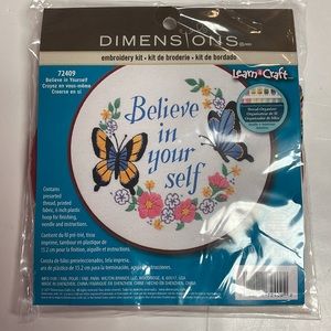 NEW Embroidery Dimensions Believe in yourself Butterfly Kit